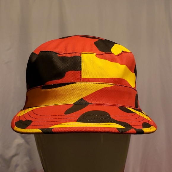 Orange ish/Red Yellow and Black Camo Hat - Picture 1 of 3